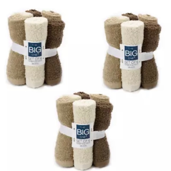 The Big One Set of 6 Washcloths Face towels lot of 3 - Picture 1 of 14